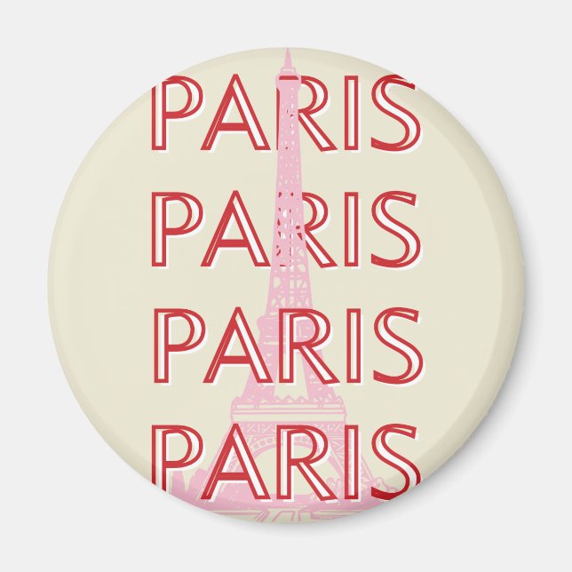 Paris Travel Art, Travel Art, Preppy, Minimalist Magnet (Front)