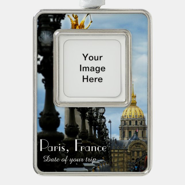 Paris Travel Christmas Ornament Customisable (Front)