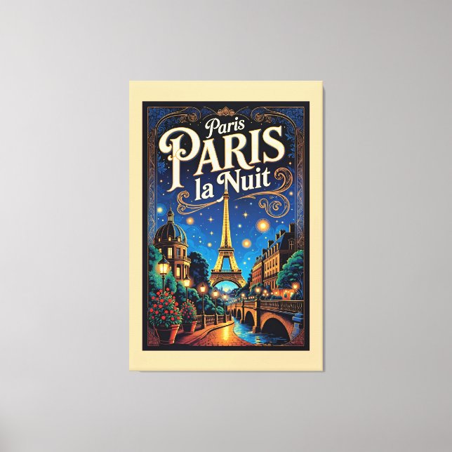 Paris Travel Poster,  Canvas Print (Front)