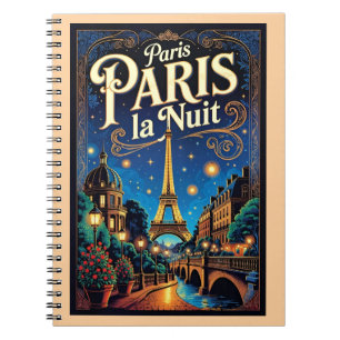 Paris Travel Poster,  Notebook