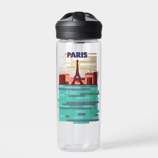 Paris Travel poster Water Bottle