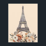 Paris Trip Eiffel Tower Beautiful Floral Postcard<br><div class="desc">A chic Paris,  France vacation postcard for your family reunion or girls trip to Europe. An beautiful watercolor drawing of the Eiffel tower with flowers at the bottom. A lovely keepsake souvenir gift.</div>