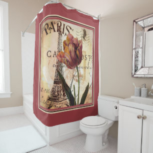 Paris tulip shower curtain