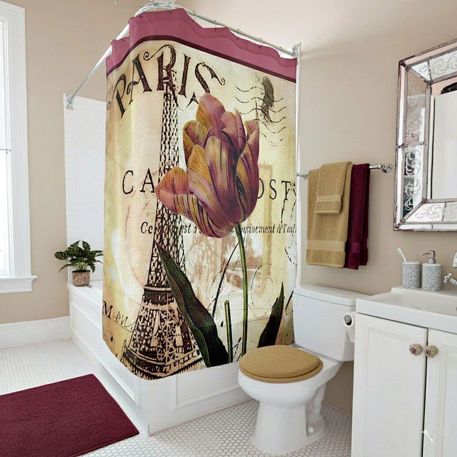 Paris Tulip Shower Curtain (Creator Uploaded)