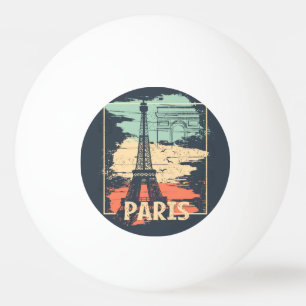 Paris typography: abstract Eiffel poster. Ping Pong Ball