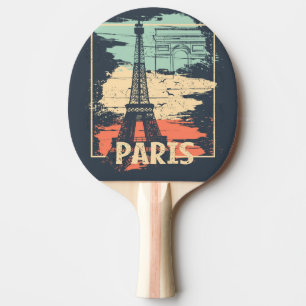 Paris typography: abstract Eiffel poster. Ping Pong Paddle
