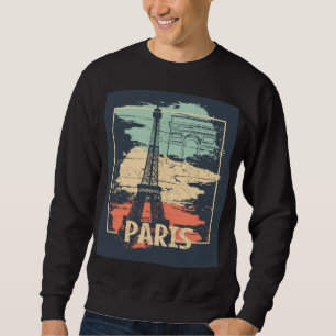 Paris typography: abstract Eiffel poster. Sweatshirt