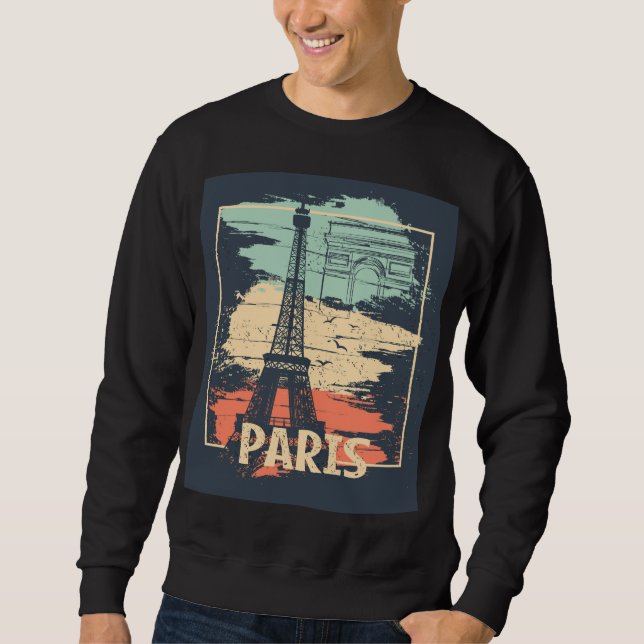 Paris typography: abstract Eiffel poster. Sweatshirt (Front)