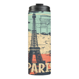 Paris typography: abstract Eiffel poster. Thermal Tumbler