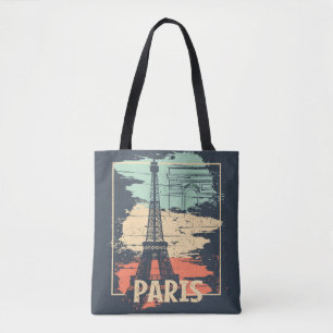 Paris typography: abstract Eiffel poster. Tote Bag