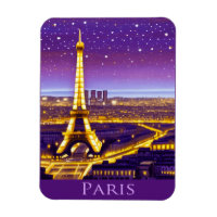 Paris Under a Purple Starry Sky