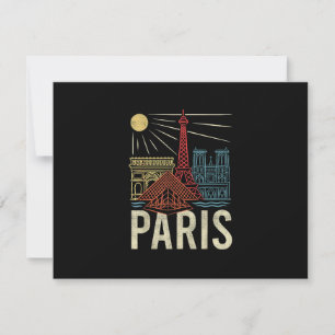 Paris Vacation, France Holiday, Eiffel Tower, Love RSVP Card