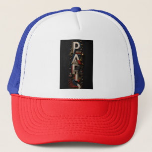 Paris – Vertical 3D Micro Mosaic with French Colou Trucker Hat