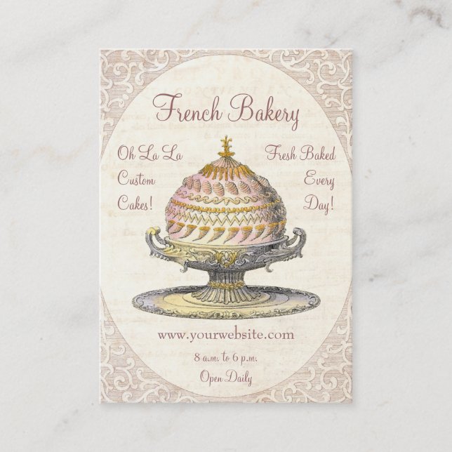 Paris Victorian Vintage French Bakery Business Card (Front)