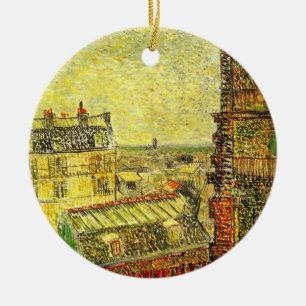Paris View from Vincent's Room by Vincent van Gogh Ceramic Tree Decoration