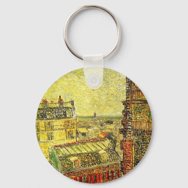 Paris View from Vincent's Room by Vincent van Gogh Key Ring (Front)