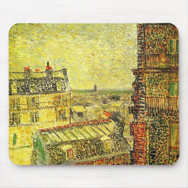 Paris View from Vincent's Room by Vincent van Gogh Mouse Mat (Front)