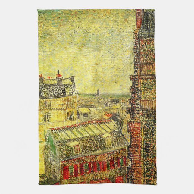 Paris View from Vincent's Room by Vincent van Gogh Tea Towel (Vertical)