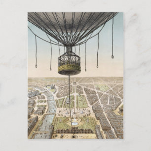 Paris Vintage Balloon Postcard