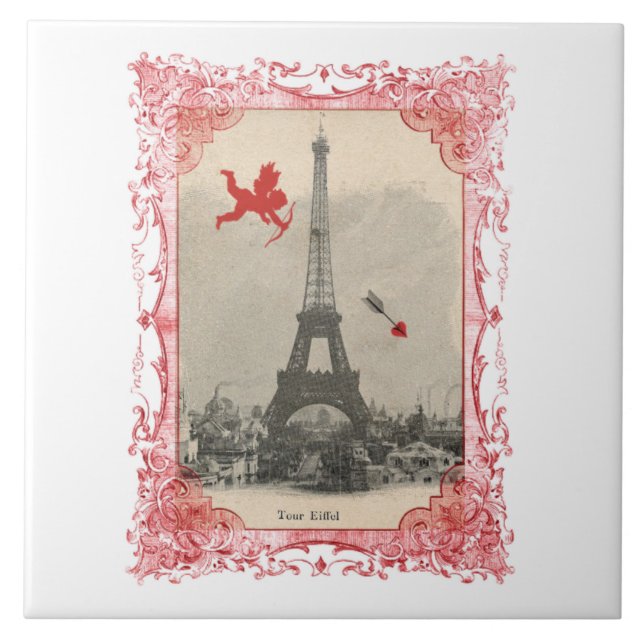 Paris Vintage Cupid Tile Trivet (Front)