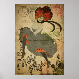 Paris Vintage French Can-Can Dancer Poster