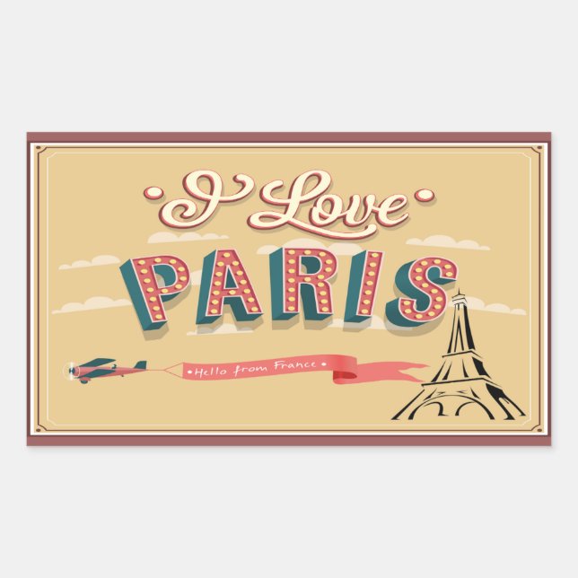 Paris Vintage Luggage Label (Front)