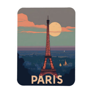 Paris Vintage Magnet Retro Eiffel Tower Travel