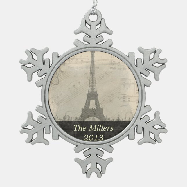 Paris Vintage Music Ornament (Front)