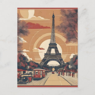Paris vintage painting postcard