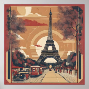 Paris vintage painting poster