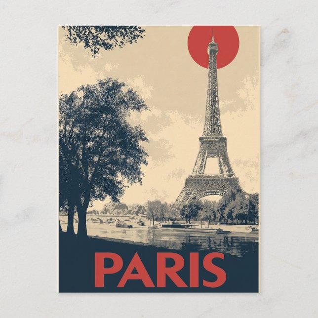 Paris vintage  postcard (Front)