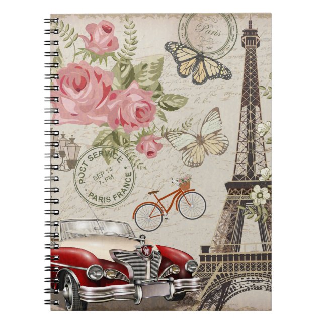 Paris vintage postcard. notebook (Front)
