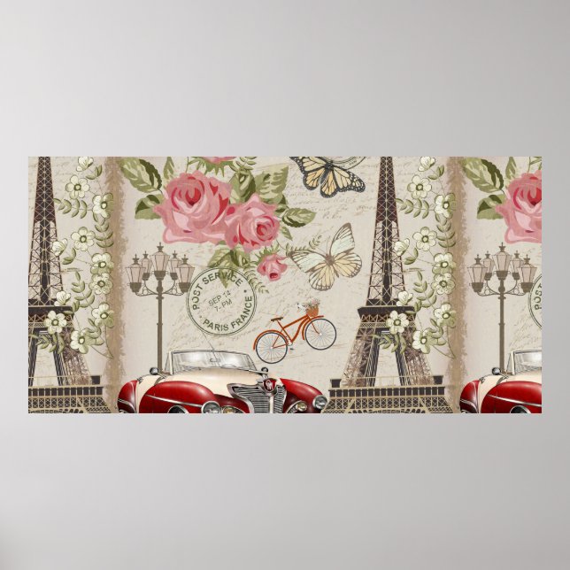 Paris vintage postcard. poster (Front)