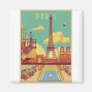 Paris vintage poster magnet