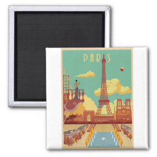 Paris vintage poster magnet