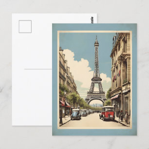 Paris vintage poster postcard