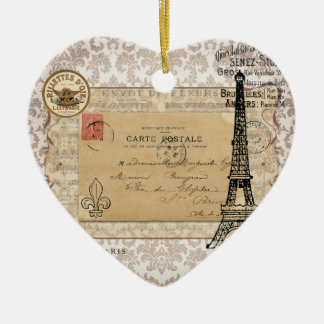 Paris Vintage Shabby Chic Eiffel Tower Ceramic Tree Decoration
