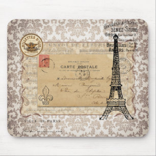 Paris Vintage Shabby Chic Eiffel Tower Mouse Mat