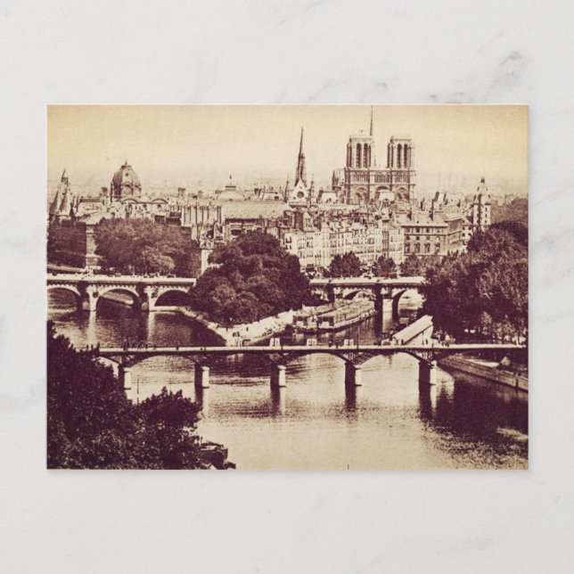 Paris Vintage Sights Postcard (Front)