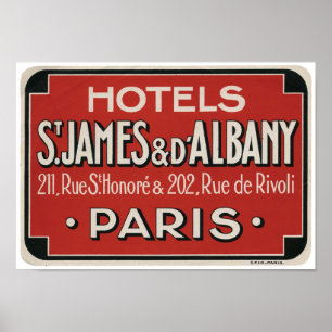 Paris Vintage Travel Label Poster