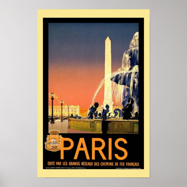 Paris Vintage Travel Poster (Front)