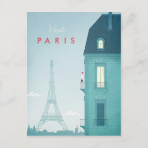 Paris Vintage Travel Poster - Art Postcard