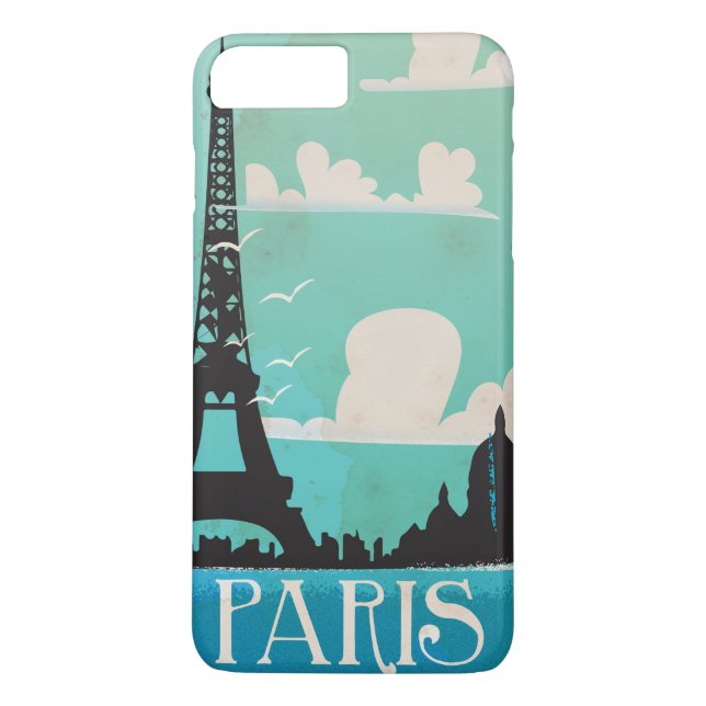 Paris vintage travel poster Case-Mate iPhone case (Back)