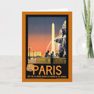 Paris Vintage Travel Poster Holiday Card