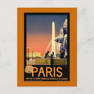 Paris Vintage Travel Poster Postcard