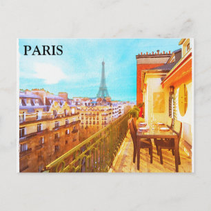 Paris Vintage Travel Tourism Add Postcard