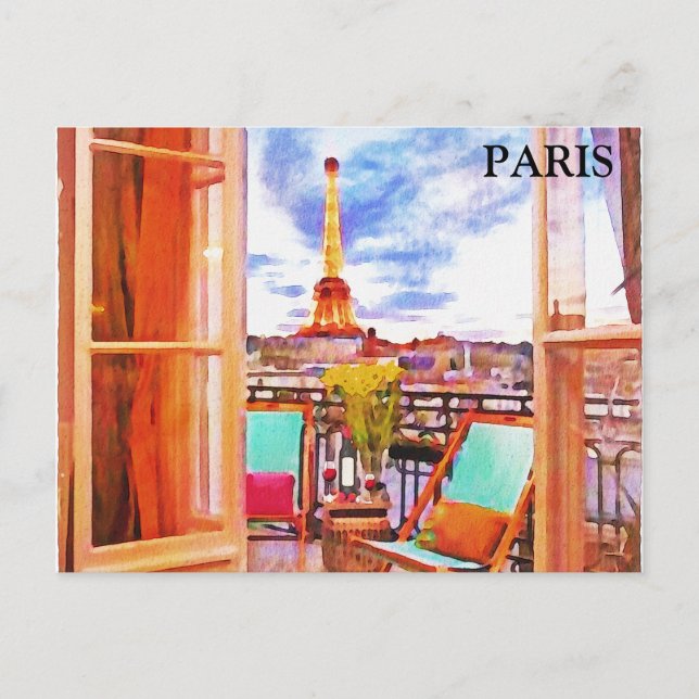 Paris Vintage Travel Tourism Add Postcard (Front)