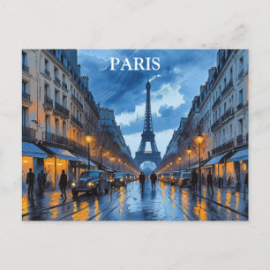 Paris Vintage Travel Tourism Add Postcard