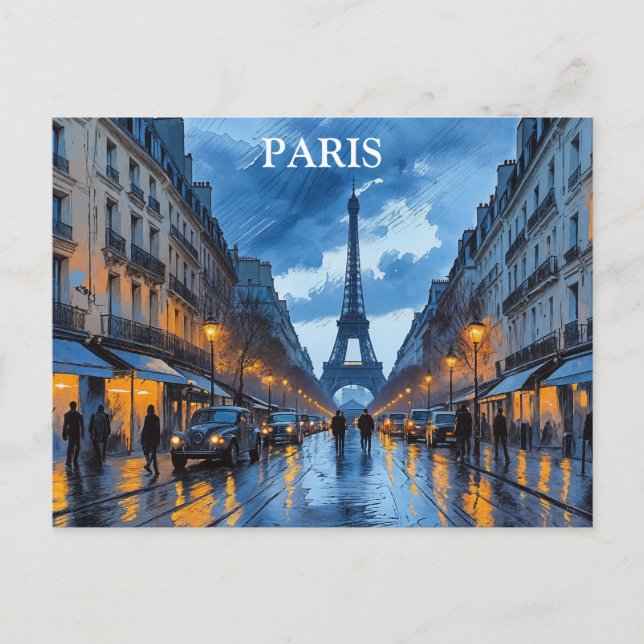 Paris Vintage Travel Tourism Add Postcard (Front)