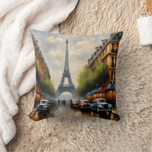 Paris vintage watercolor painting cushion
